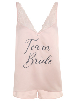 Pink Team Bride Slogan Short Pyjamas ...